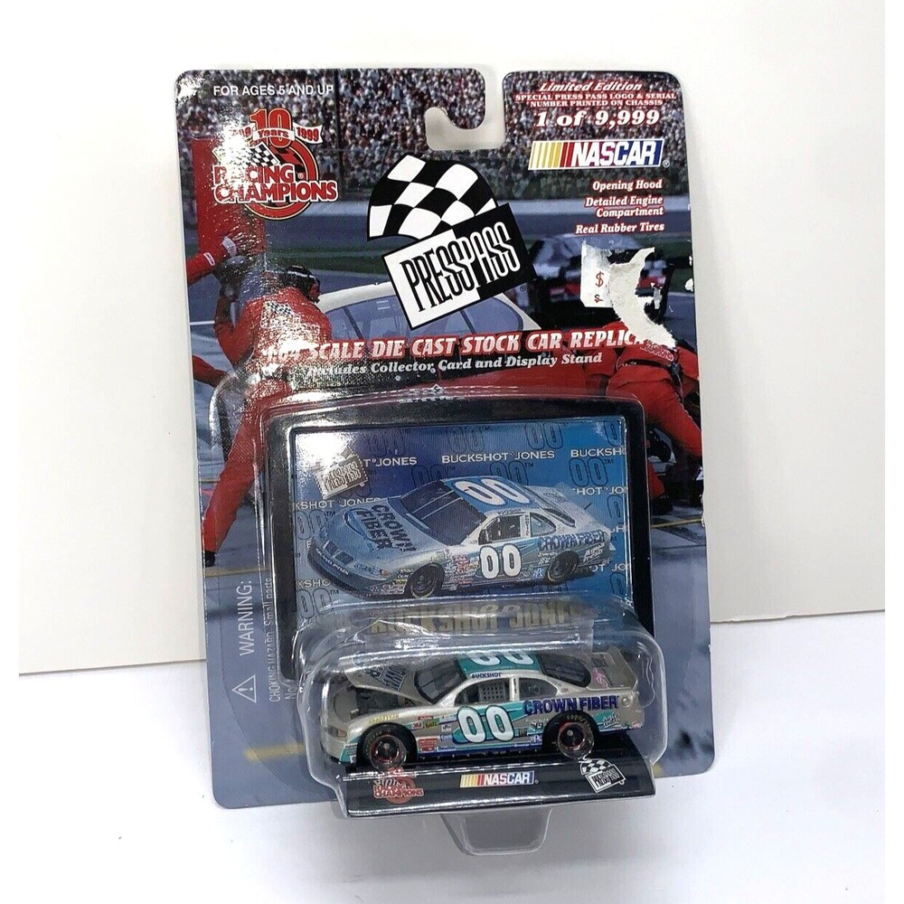 1999 Racing Champions 1:64 Buckshot Jones 10 Years Press Pass Diecast Car - New‎